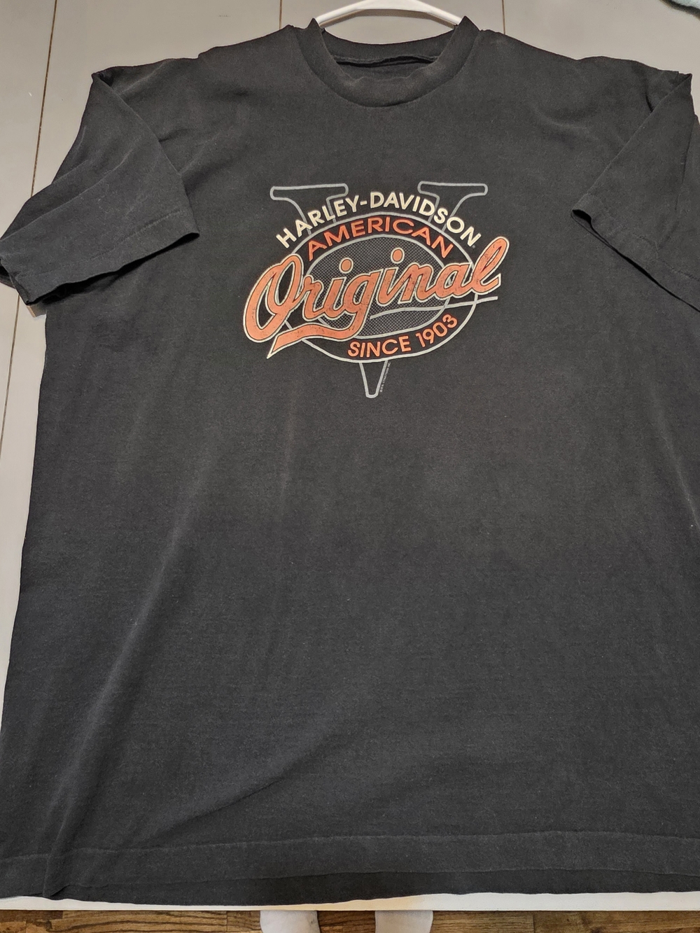 Harley-Davidson Black T-Shirt with Orange 'Original' Logo